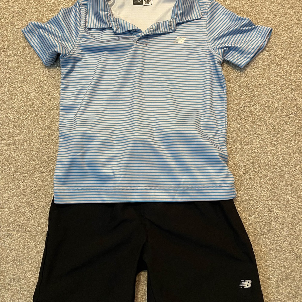 New Balance Kids Blue and Black Matching Set